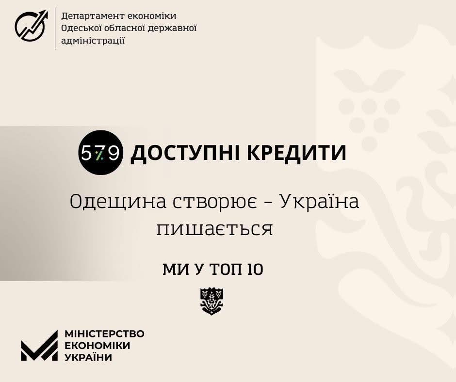 Одещина — у топ-10 регіонів України за обсягом пільгового кредитування