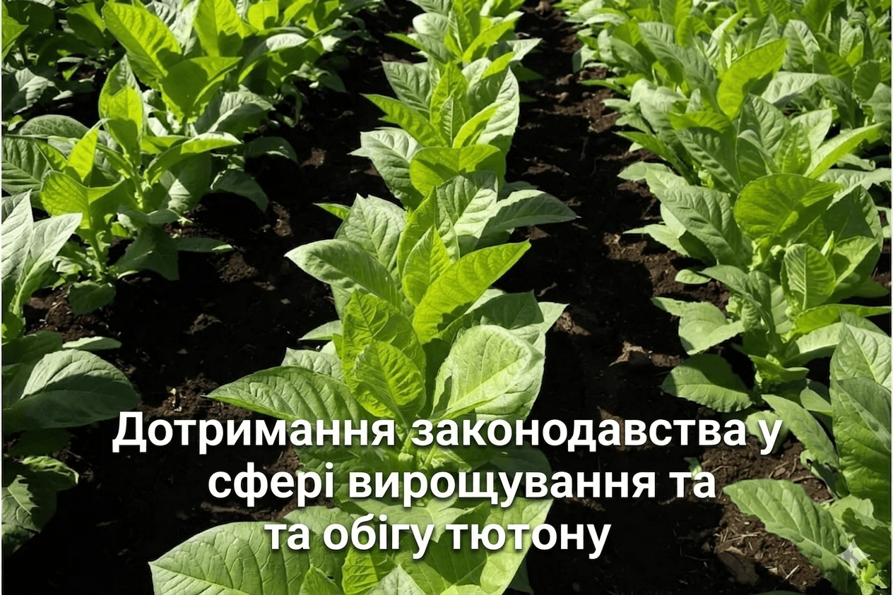 Дотримання законодавства у сфері вирощування та обігу тютюну 
