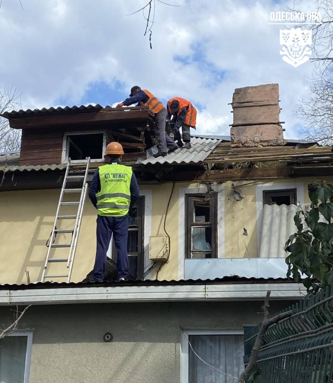 Наслідки ранкової атаки на місто Чорноморськ (Одеський район). 