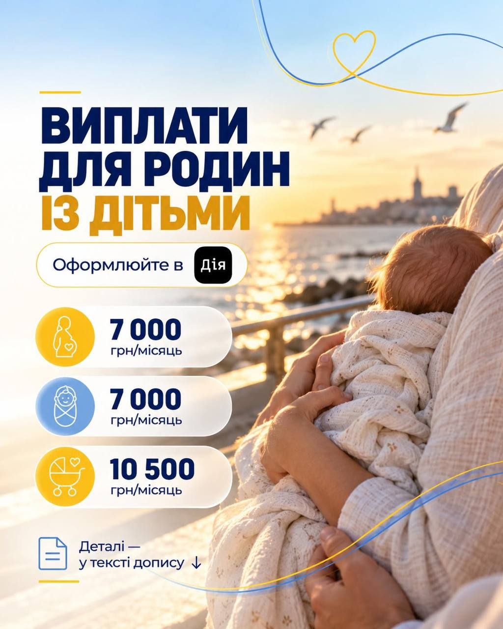 Оформити виплати для майбутніх батьків і родин із маленькими дітьми тепер можна в Дії